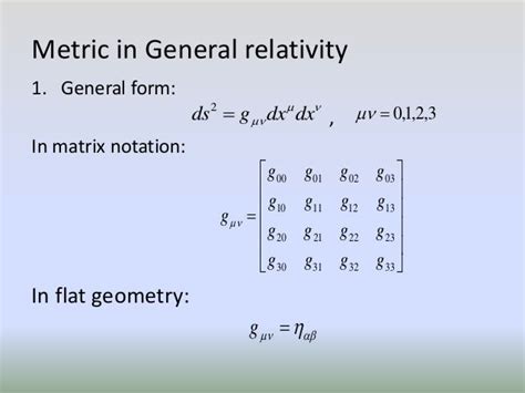 Metric tensor in general relativity