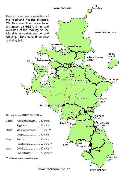 Great Barrier Island Map - great barrier island • mappery