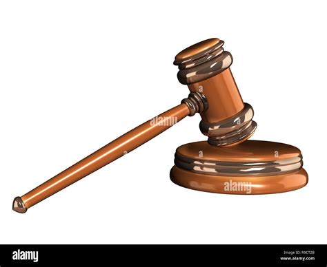 Symbol of justice - judicial 3d gavel. Object isolated on white ...