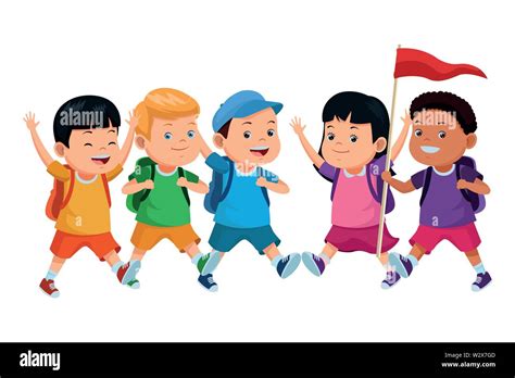 Kids and summer camp cartoons Stock Vector Image & Art - Alamy