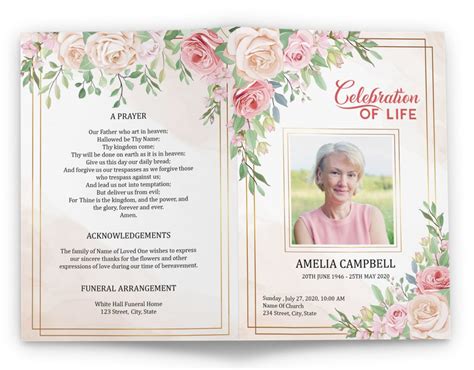 New Funeral Brochure Template For A Custom Funeral Program