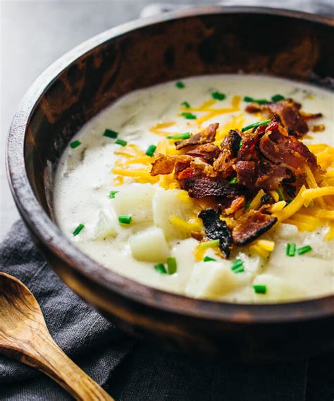 Creamy potato soup with bacon and cheddar - savory tooth