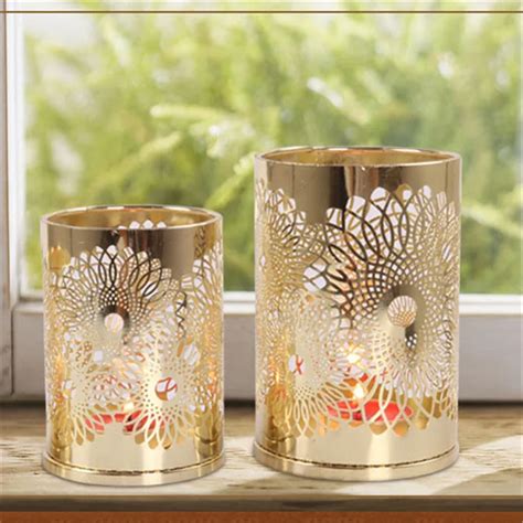 Metal Cut Peacock Pillar Candle Holder Gold For Candlelight Dinner - Buy Pillar Candle Holder ...