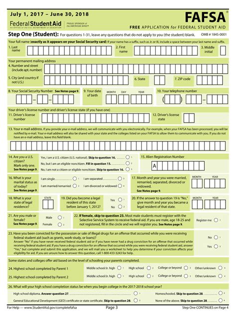 2018 Form FAFSA Application Fill Online, Printable, Fillable, Blank ...