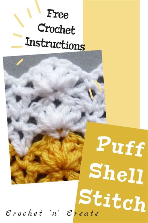 Free Crochet Puff Shell Stitch Tutorial | Free crochet, Crochet stitches tutorial, Shell stitch