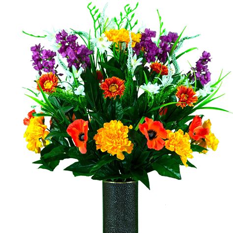 Sympathy Silks Artificial Cemetery Flowers - Realistic - Outdoor Grave ...