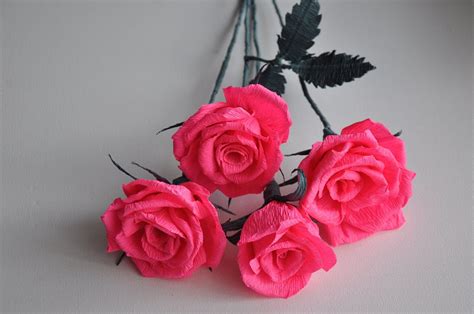 Crepe paper rose step by step # DIY