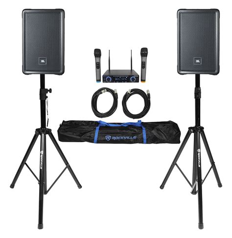 2 JBL IRX108BT 8" 1000w Powered DJ Portable PA Speakers w/ Bluetooth ...