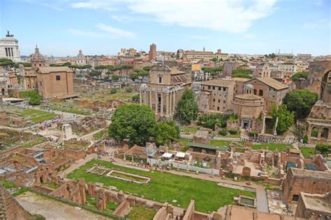 Ancient Roman Forum Ruins in Rome Editorial Stock Photo - Image of monastery, plaza: 251507158