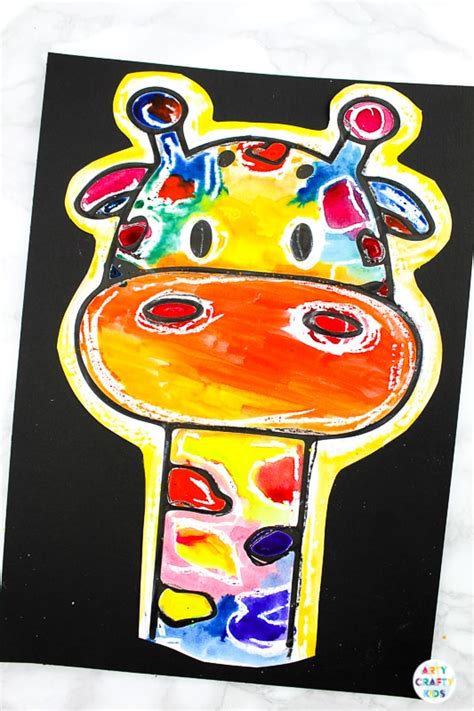 Abstract Giraffe Painting Idea for Kids - Arty Crafty Kids