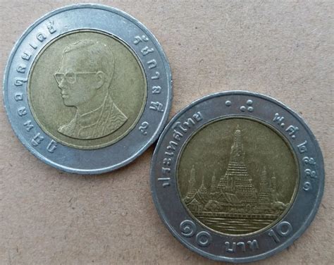 Thailand 10 baht Coin King Double currency,Asia World Country collection 100% real and Original ...