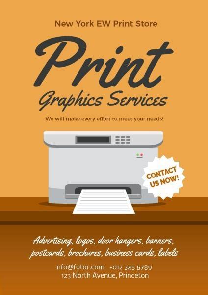 Print Store Advertising Poster Template and Ideas for Design | Fotor