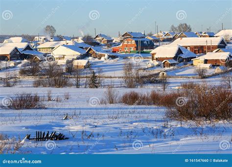 Russian Village in Winter. Village of Visim, Sverdlovsk Region, Russia ...