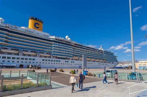 Passengers Boarding a Cruise Ship Docked at the Port of Athens ...