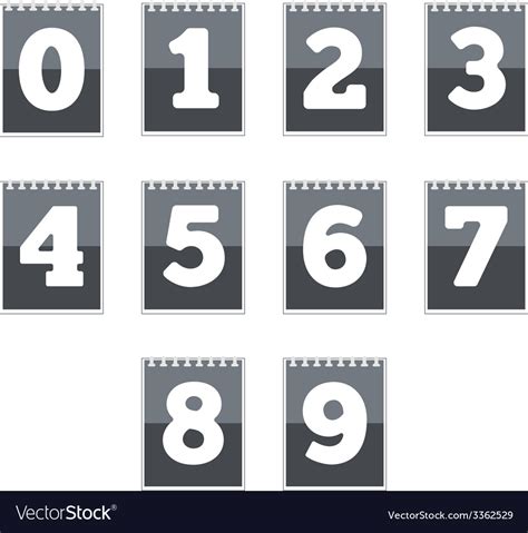 Number icons Royalty Free Vector Image - VectorStock