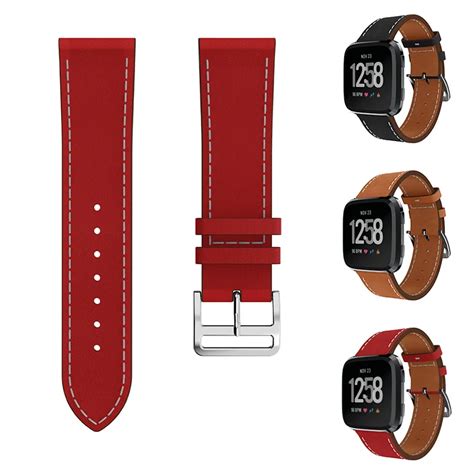 Fitbit Versa Bands Genuine Leather Replacement Watch Bands Wristband bracelet Wrist Straps for ...