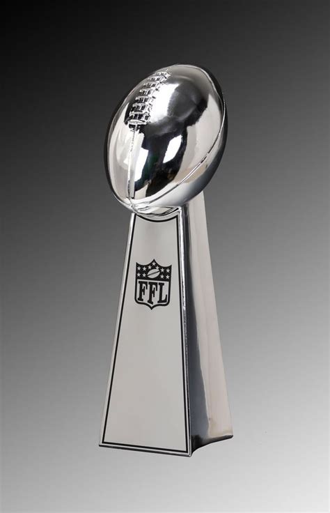 Super Bowl Vince Lombardi Trophy Football Replica Chrome Plated W/ FFL ...