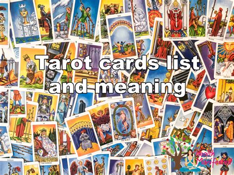 List of Tarot cards in order - Health Manifested