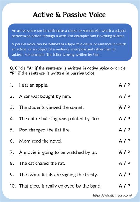 Active & Passive Voice Worksheets - Your Home Teacher