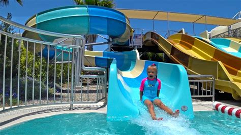 Indoor Waterpark | Child on a Water slide in the Water Park - YouTube