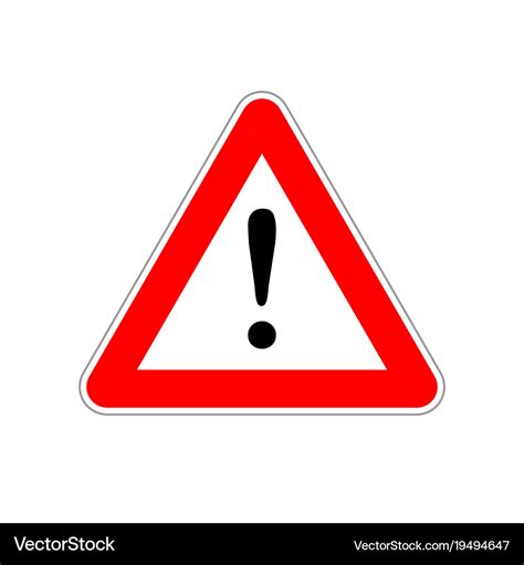 Attention bright red warning sign on white Vector Image