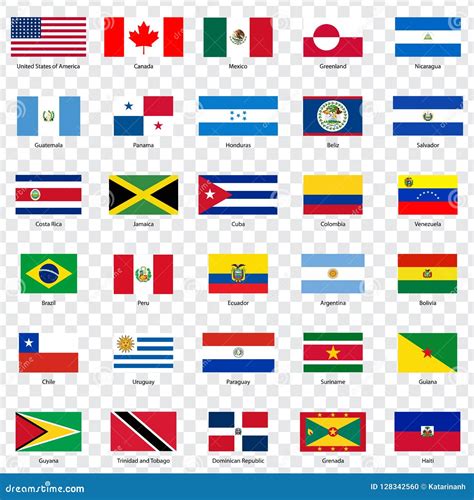 Flags North & Central America Vector Illustration | CartoonDealer.com ...