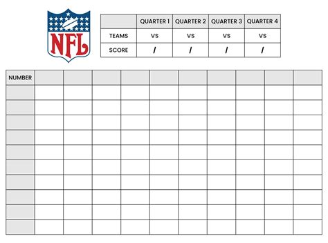 Football Pool Free Printable Football Squares 100 Web Football Squares Is An Exciting Game That ...