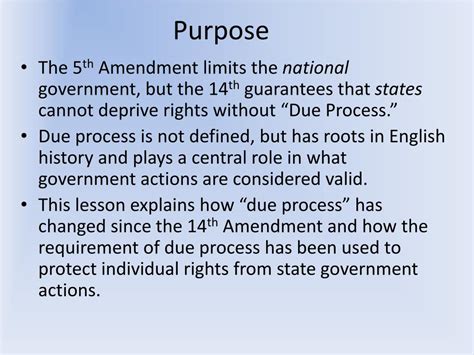 PPT - Lesson 18: How Has the Due Process Clause of the Fourteenth ...