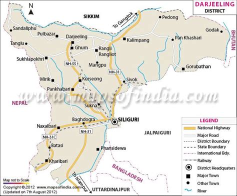 District Map of Darjeeling | Darjeeling, Map, Geography map