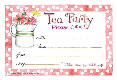 Tea Party Blank Invitations - Invitation Design Blog