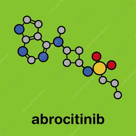 Abrocitinib atopic dermatitis drug molecule, illustration - Stock Image - F030/4781 - Science ...