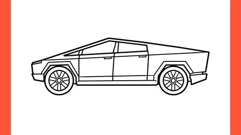 How to draw a TESLA CYBERTRUCK easy / drawing tesla suv 2020 step by step - YouTube