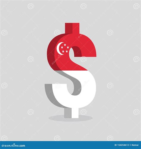 Singapore Dollar Currency Symbol with Flag of Singapore Stock Vector - Illustration of ...