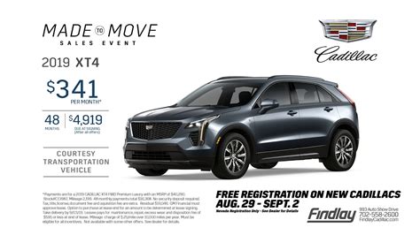 Labor Day Weekend Specials | Lease 2019 Cadillac XT4 For $341 A Month ...