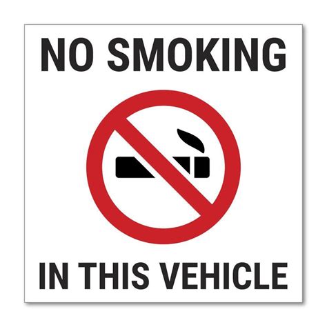 No Smoking In The Vehicle Sticker Decal Window Sign Graphic | Etsy