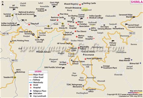 Shimla Map | Map of Shimla City, Himachal Pradesh