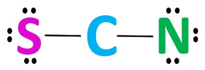 SCN- lewis structure, molecular geometry, bond angle, hybridization