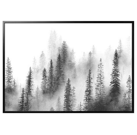 Black And White Pine Tree Paintings