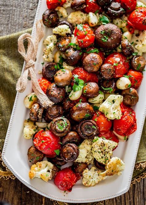 Italian Roasted Mushrooms and Veggies - Jo Cooks | Vegetable recipes, Veggie dishes, Vegetarian ...