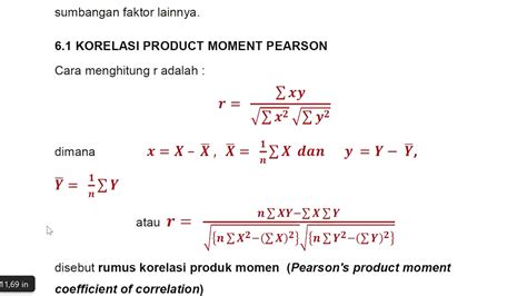 Penjelasan Koefisien Korelasi Pearson (Product Moment Pearson) - YouTube