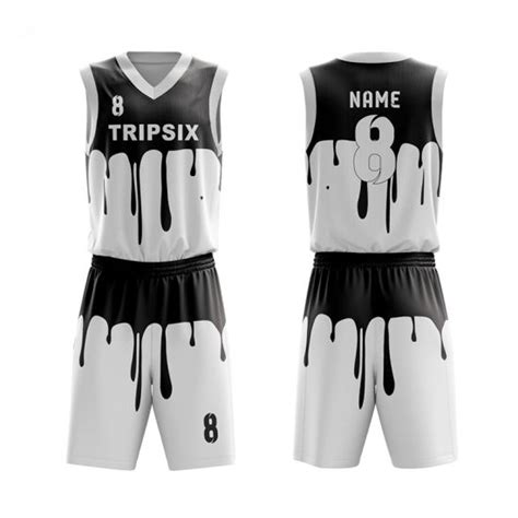 China Wholesale Custom Latest Basketball Jersey Design White and Black Color Reversible ...