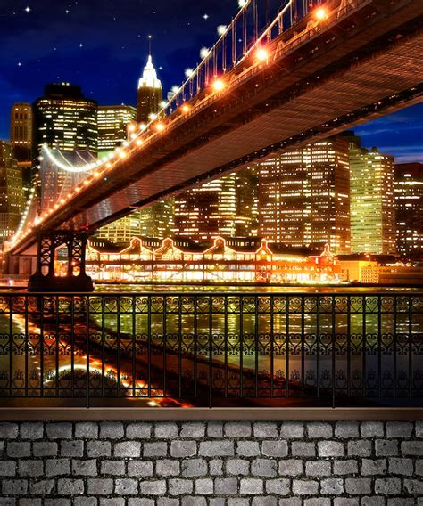 New York City Backdrop NYC Waterfront Bridge Manhattan - Etsy