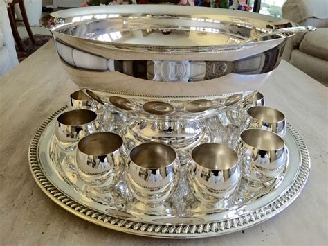 Silverplate Punch Bowl Set, 15-pc, Sheridan, Vintage | Punch bowl set, Bowl, Punch bowl