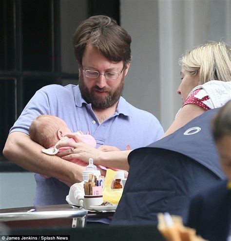 Peep Show's David Mitchell cradles two-month-old daughter Barbara ...