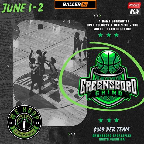 WE HOOP ELITE - Greensboro Grind, The Greensboro Sportsplex, 1 June to 2 June | AllEvents.in