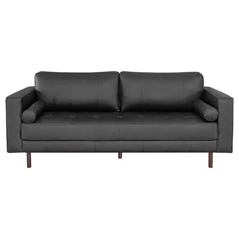 Homegear Modern Faux Leather Convertible 3 Seater Sofa / Futon Couch Guest Brown - Walmart.com