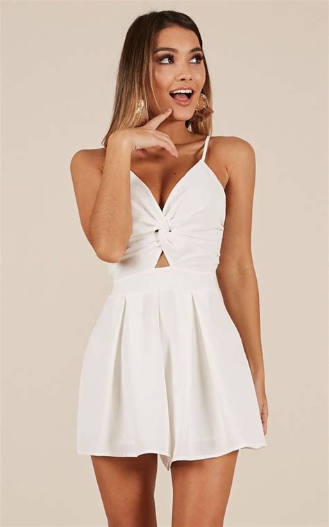 White outfit with cocktail dress, evening gown, party dress | Summer Romper Dresses | cocktail ...