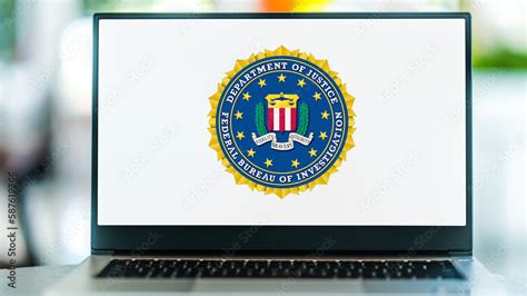 Laptop displaying logo of The Federal Bureau of Investigation Stock ...