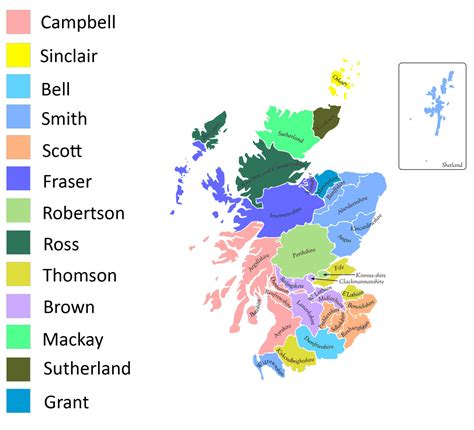 The most common surname in each UK province - Vivid Maps