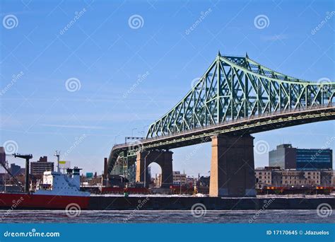 Bridge and cargo ship stock image. Image of modern, canada - 17170645